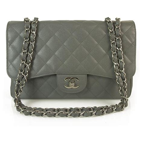 chanel grey purse|chanel classic grey flap bag.